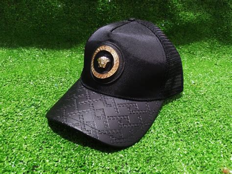 versace leather snapback|VERSACE Embellished patent.